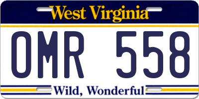 WV license plate OMR558