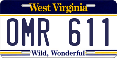 WV license plate OMR611
