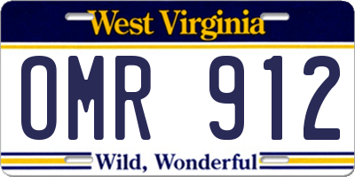 WV license plate OMR912