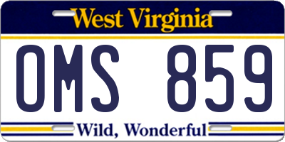 WV license plate OMS859
