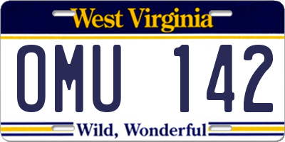WV license plate OMU142