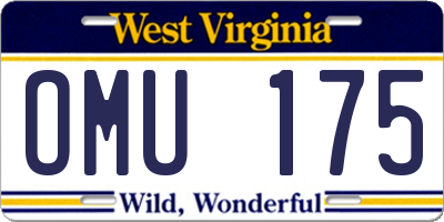 WV license plate OMU175
