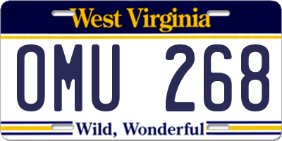 WV license plate OMU268