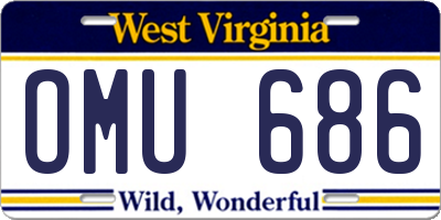WV license plate OMU686