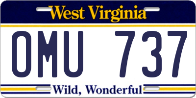 WV license plate OMU737