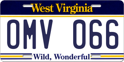 WV license plate OMV066