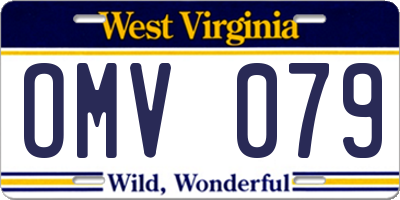 WV license plate OMV079