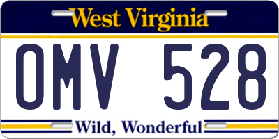 WV license plate OMV528