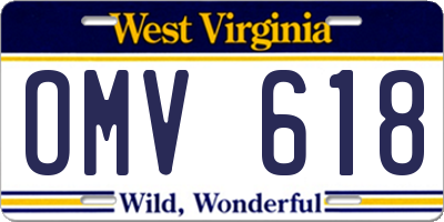 WV license plate OMV618