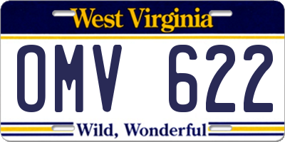 WV license plate OMV622