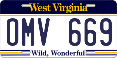 WV license plate OMV669