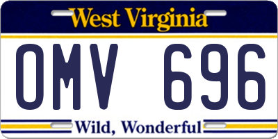 WV license plate OMV696