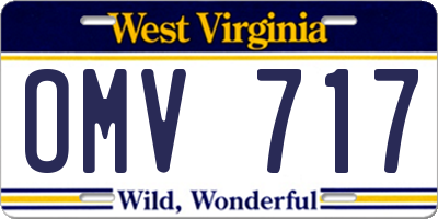 WV license plate OMV717