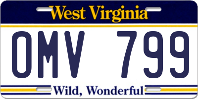 WV license plate OMV799