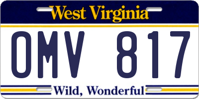 WV license plate OMV817