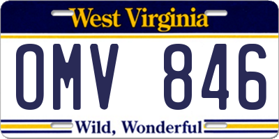 WV license plate OMV846