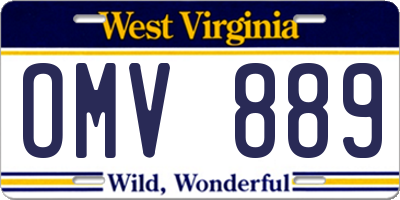 WV license plate OMV889