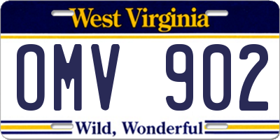 WV license plate OMV902