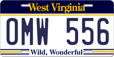 WV license plate OMW556