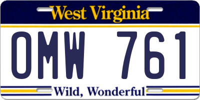 WV license plate OMW761