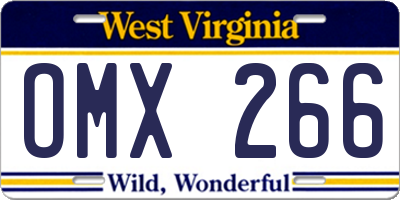 WV license plate OMX266