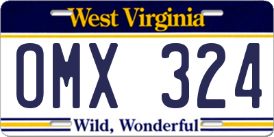 WV license plate OMX324