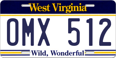 WV license plate OMX512