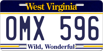 WV license plate OMX596