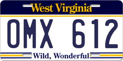 WV license plate OMX612