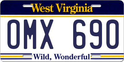 WV license plate OMX690