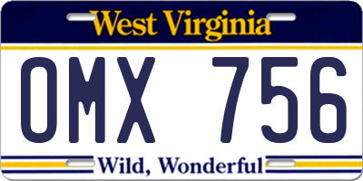 WV license plate OMX756