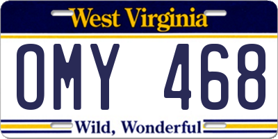 WV license plate OMY468