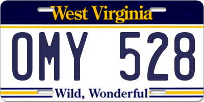 WV license plate OMY528
