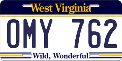 WV license plate OMY762
