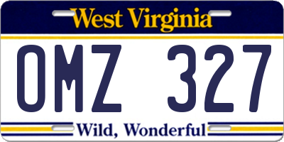 WV license plate OMZ327