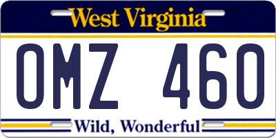 WV license plate OMZ460