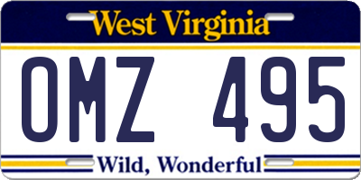 WV license plate OMZ495