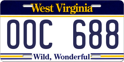 WV license plate OOC688