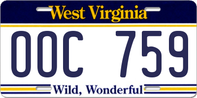 WV license plate OOC759