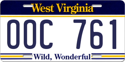 WV license plate OOC761