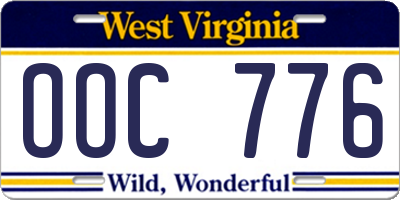 WV license plate OOC776