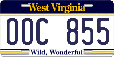 WV license plate OOC855