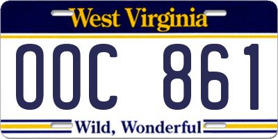 WV license plate OOC861