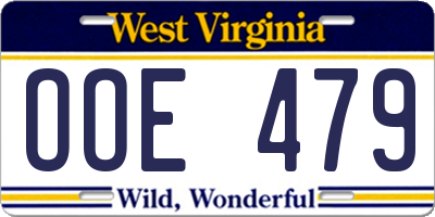 WV license plate OOE479