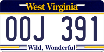 WV license plate OOJ391