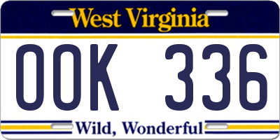 WV license plate OOK336