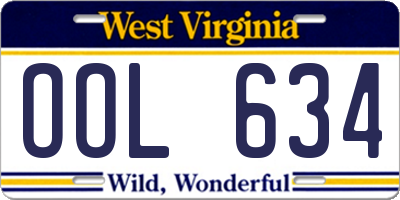 WV license plate OOL634