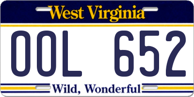WV license plate OOL652