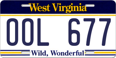 WV license plate OOL677