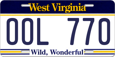 WV license plate OOL770
